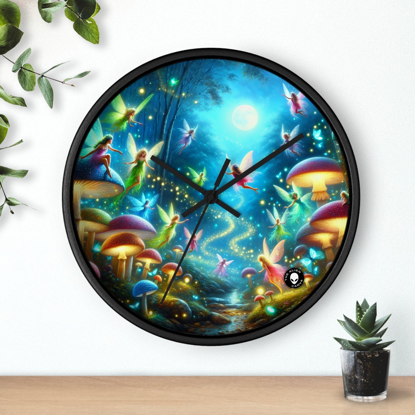 "Fairy Dance in the Glowing Forest" - The Alien Wall Clock