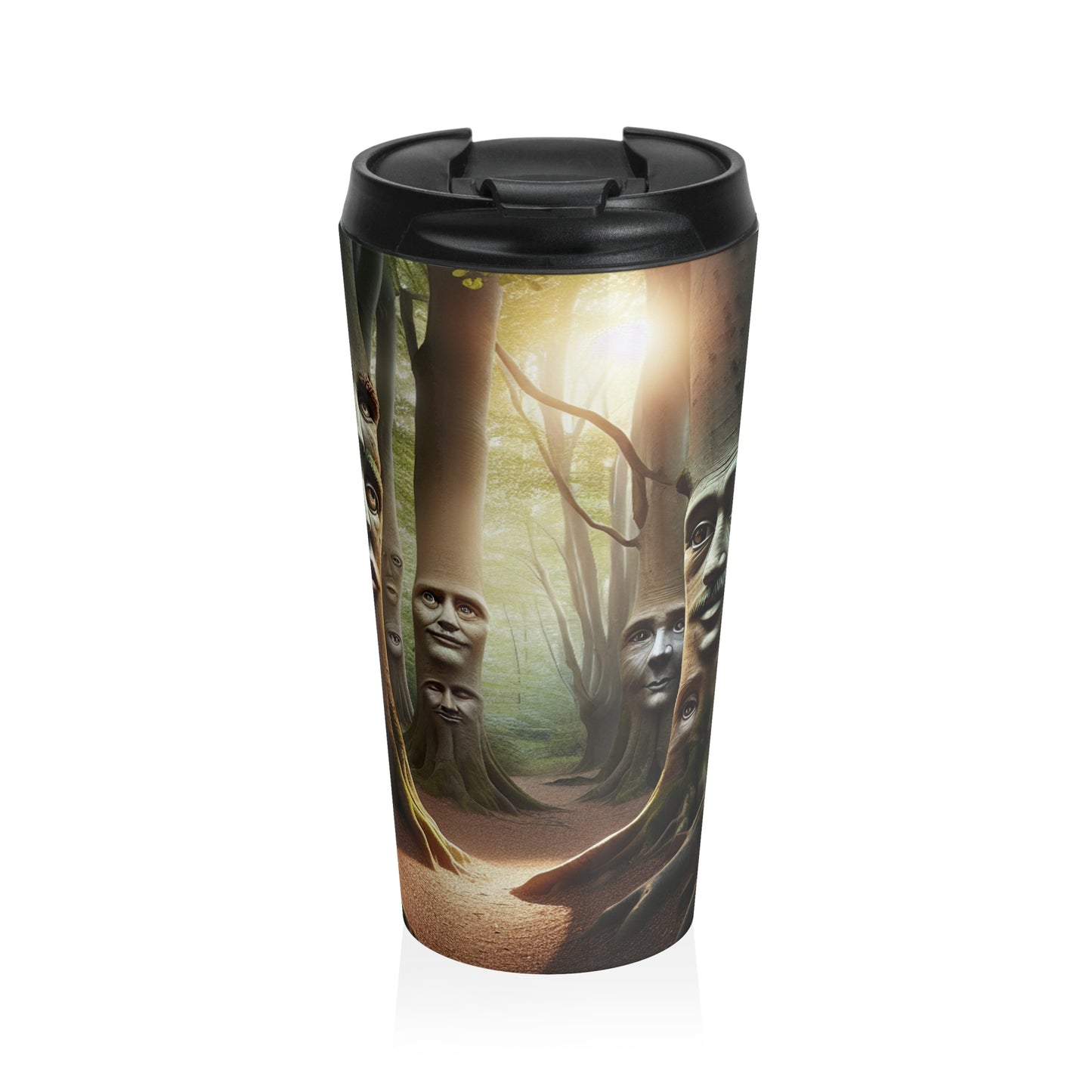 "Whispering Woods: Secrets of the Enchanted Forest" - The Alien Stainless Steel Travel Mug