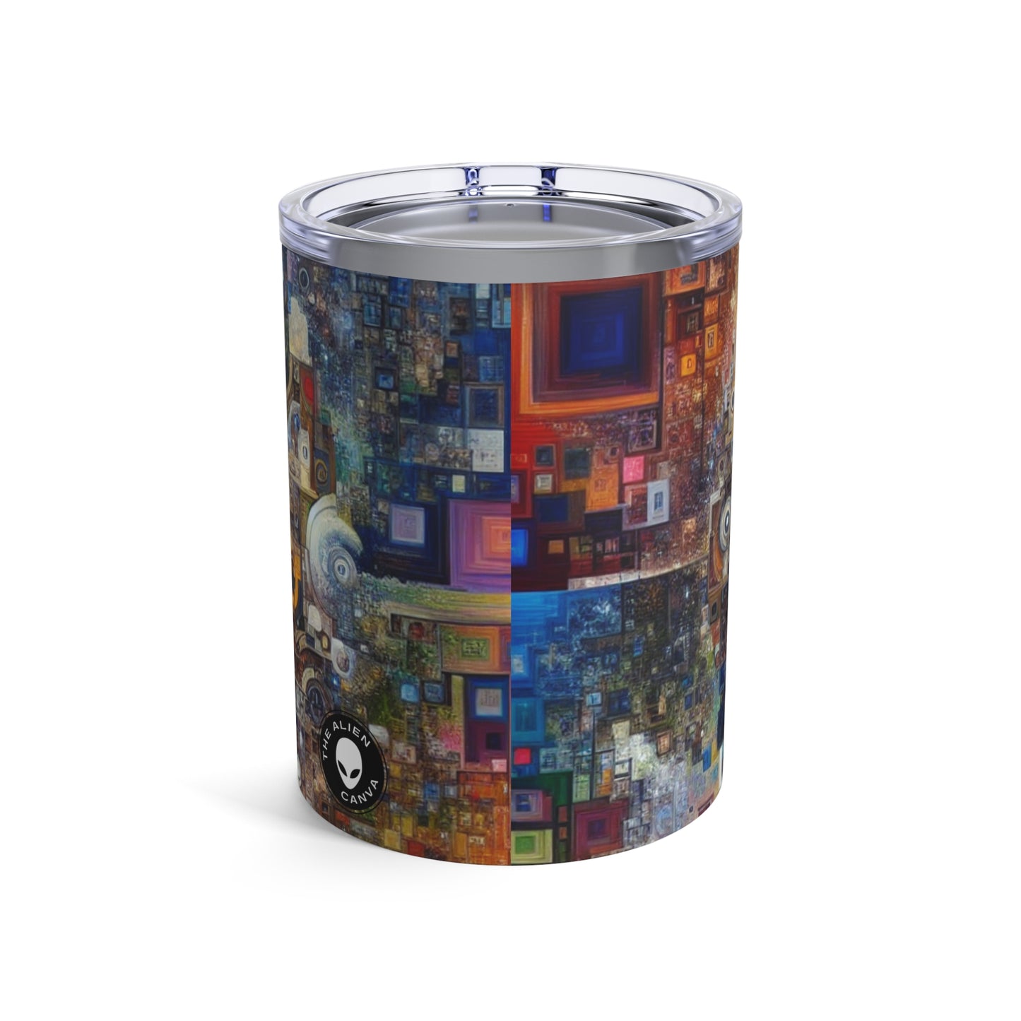 "Perception Distorted: A Postmodern Commentary on Reality" - The Alien Tumbler 10oz Postmodern Art