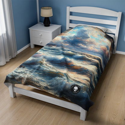 "Storm-Tossed Seas" - The Alien Velveteen Plush Blanket Impressionism