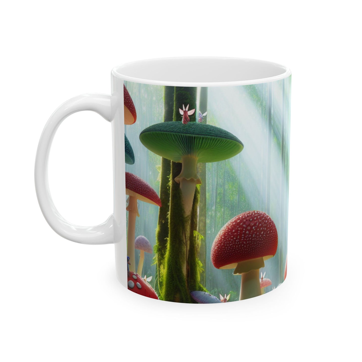 "Bosque de hongos encantado" - Taza de cerámica alienígena de 11 oz