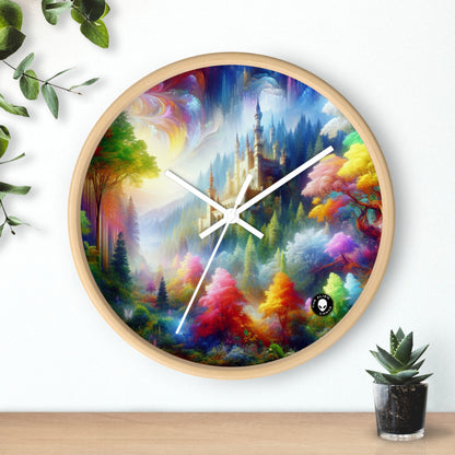 "Glowing Enchantment: The Castle in the Colorful Forest" - The Alien Wall Clock