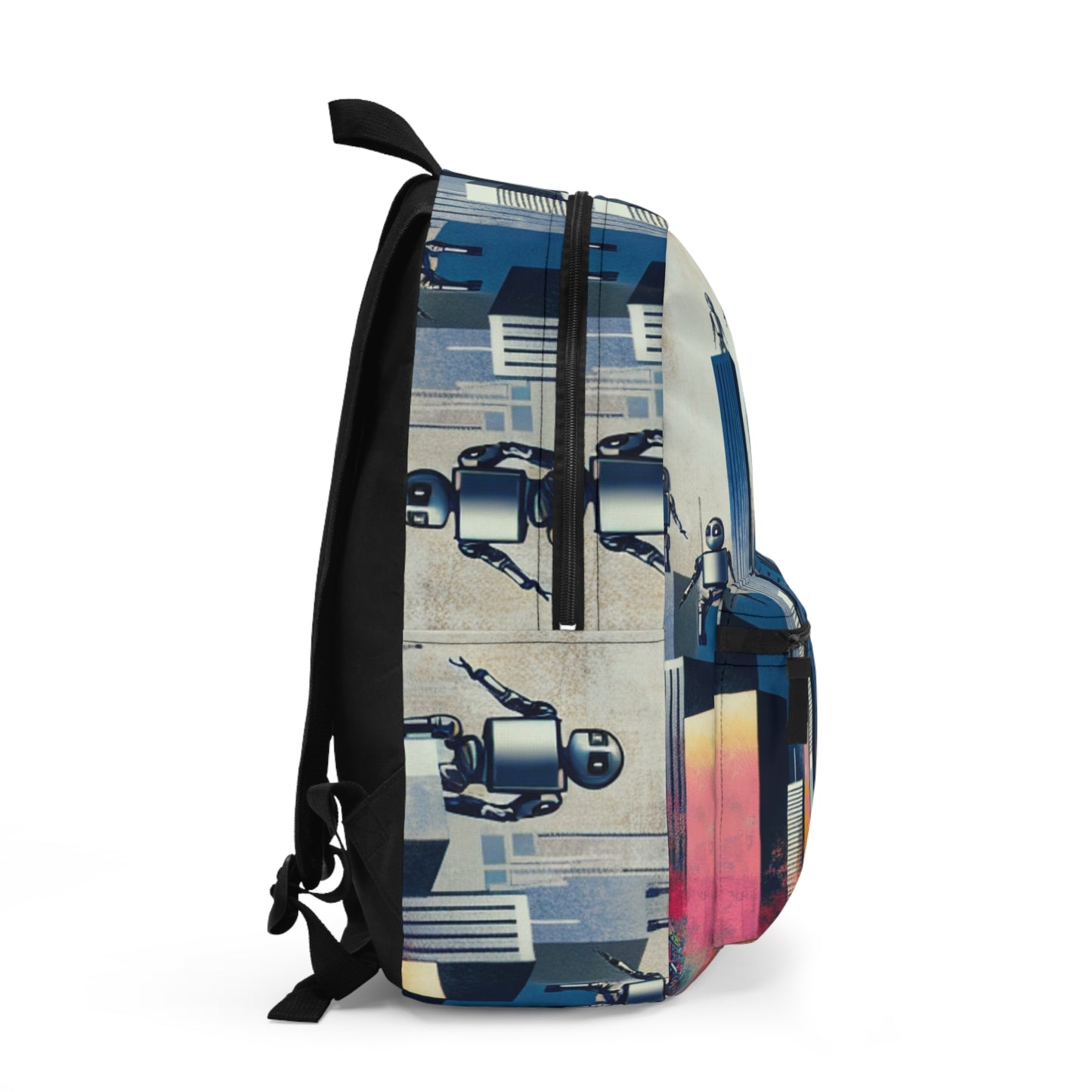 "Robotic Cityscape: A Futuristic Mural" - The Alien Backpack