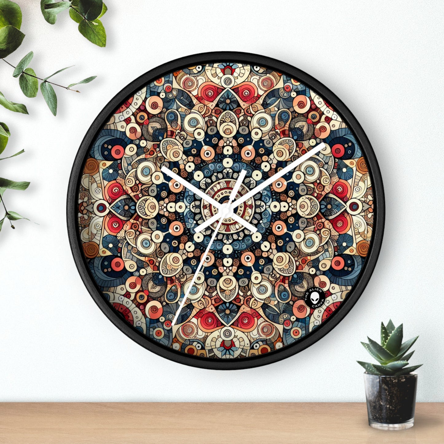 "Nature's Harmony: Floral Mandala Art" - L'art du motif d'horloge murale extraterrestre