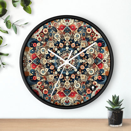 "La armonía de la naturaleza: arte floral del mandala" - El arte del patrón del reloj de pared alienígena