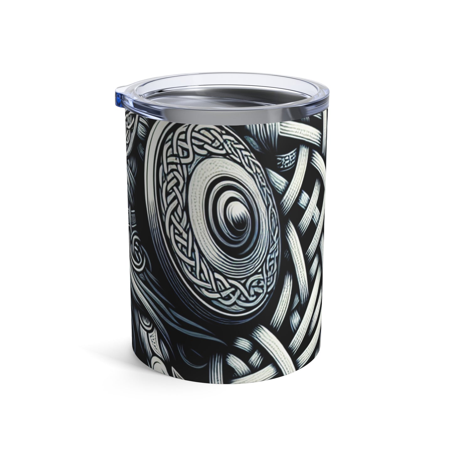 "Celtic Knight: Sword & Shield in Ancient Knots" - The Alien Tumbler 10oz Celtic Art Style