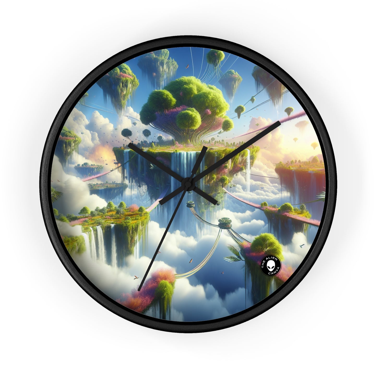 "Sky Islands: A Surreal Paradise" - The Alien Wall Clock