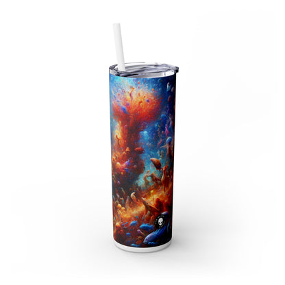 "Glowing Coral Dance Party" - The Alien Maars® Skinny Tumbler with Straw 20oz