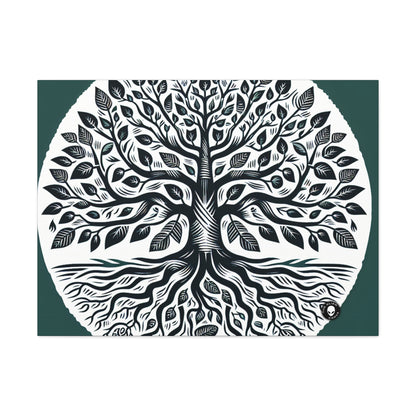 "Modern Woodcut Family Tree" - The Alien Canva Woodcut Printing