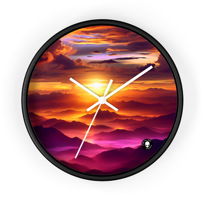 "Dawning Peaks: A Mountain Sunrise" - The Alien Wall Clock