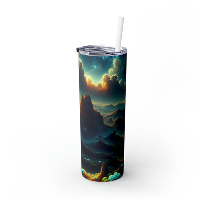 "Un Sueño Extraño: Un Mundo Desconocido en Detalle" - The Alien Maars® Skinny Tumbler with Straw 20oz planetas no descubiertos en estilo hiperrealista