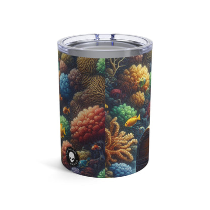 "Bajo las olas: tesoro en el arrecife de coral" - Vaso Alien de 10 oz