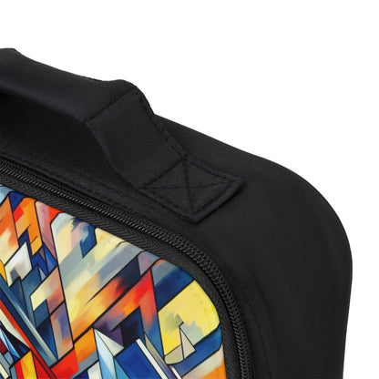 "Night Pulse: A Cubo-Futurist Cityscape"- The Alien Lunch Bag Cubo-Futurism