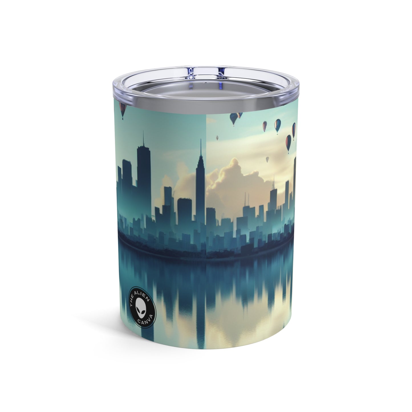 "Mirrored Metropolis: Un lac de rêves" - The Alien Tumbler 10oz