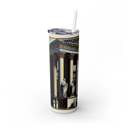 "Neoclassical Urban Elegance" - The Alien Maars® Skinny Tumbler with Straw 20oz Neoclassicism