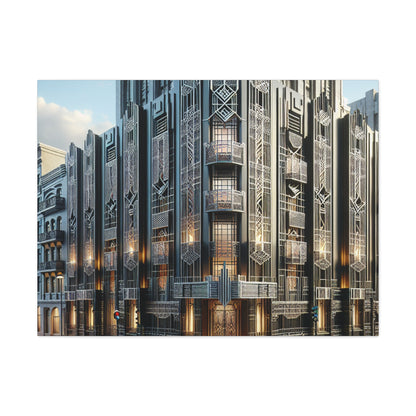 "Elegancia iluminadora: una calle de la ciudad Art Deco": el estilo Art Deco de Alien Canva