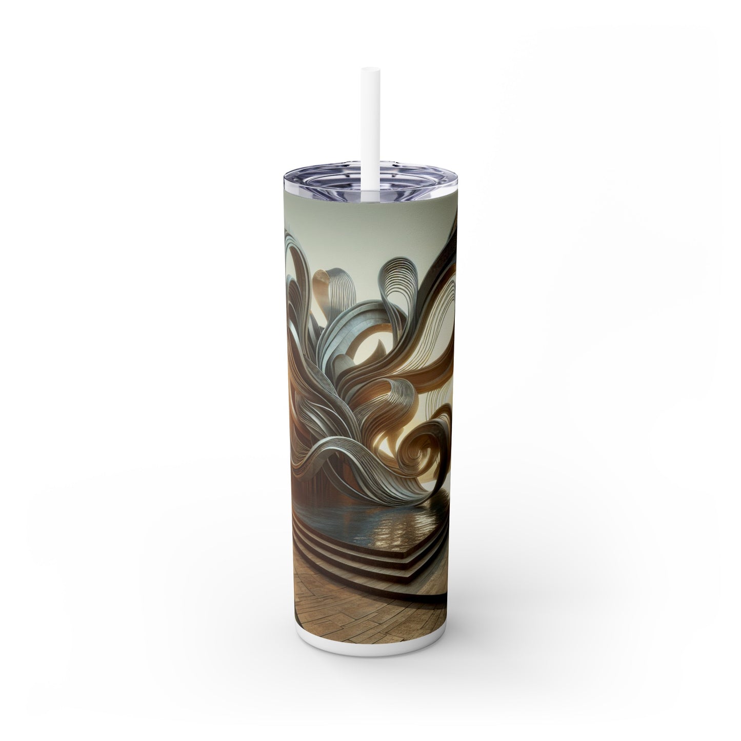 "Transformer la consommation : une installation d'éco-art interactive" - ​​Sculpture d'installation Alien Maars® Skinny Tumbler avec paille de 20 oz