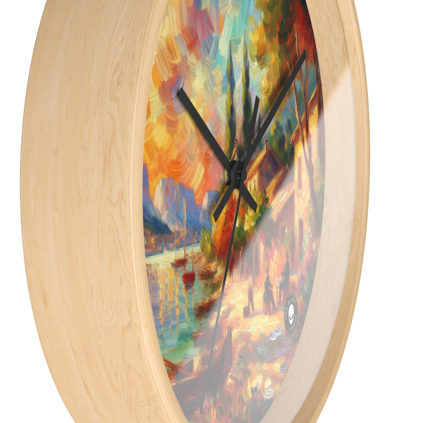 Golden Dusk: A Serene Impressionist Stroll by the Water - The Alien Wall Clock Impressionism