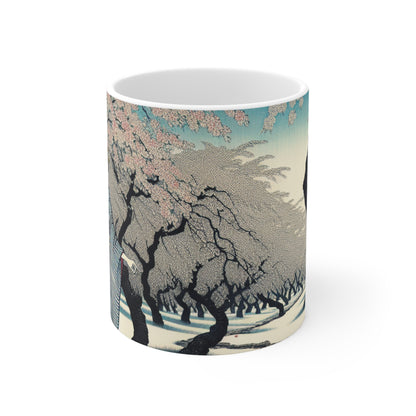 "Blossoming Sky" - Taza de cerámica The Alien 11oz Ukiyo-e (impresión en madera japonesa)