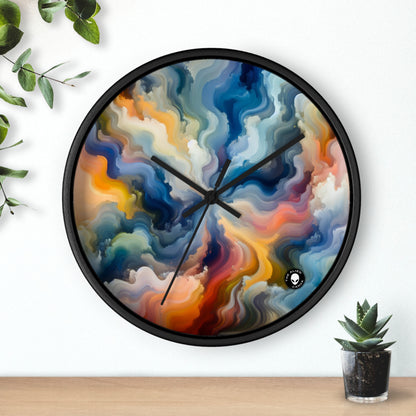 "Reflejos del atardecer: una pintura de campo de color sereno" - La pintura de campo de color del reloj de pared alienígena