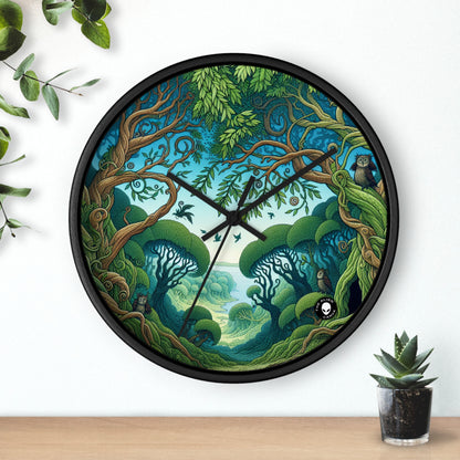 "Enchanted Woodland: Where Trees Dance and Creatures Roam" - The Alien Wall Clock