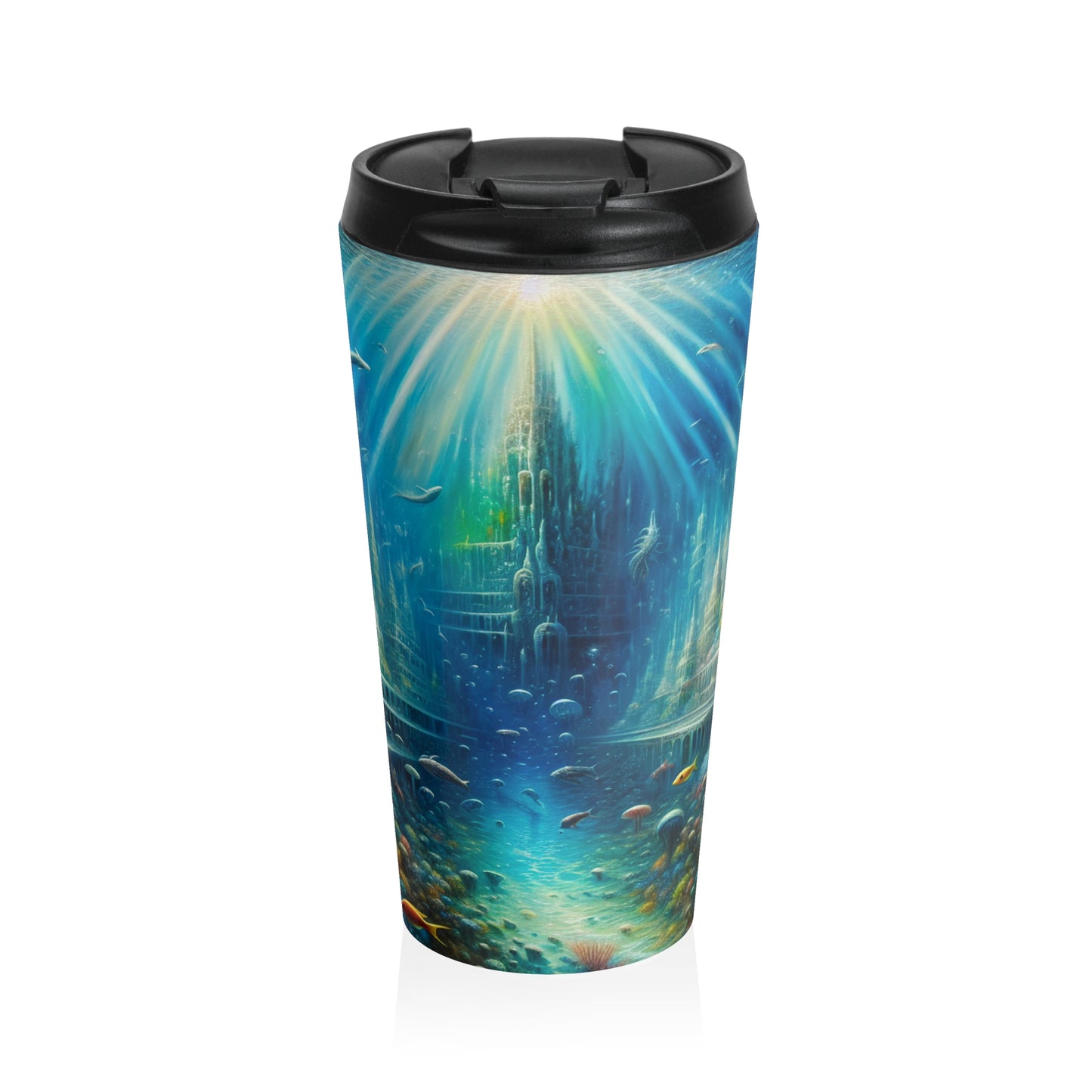 "Ciudad submarina encantada": taza de viaje de acero inoxidable de Alien