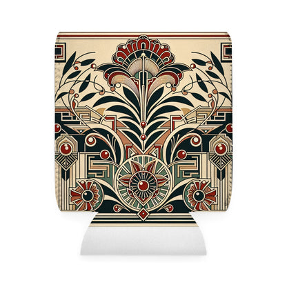 "Golden Glamour: A Dynamic Art Deco Cityscape at Sunset" - The Alien Can Cooler Sleeve Art Deco