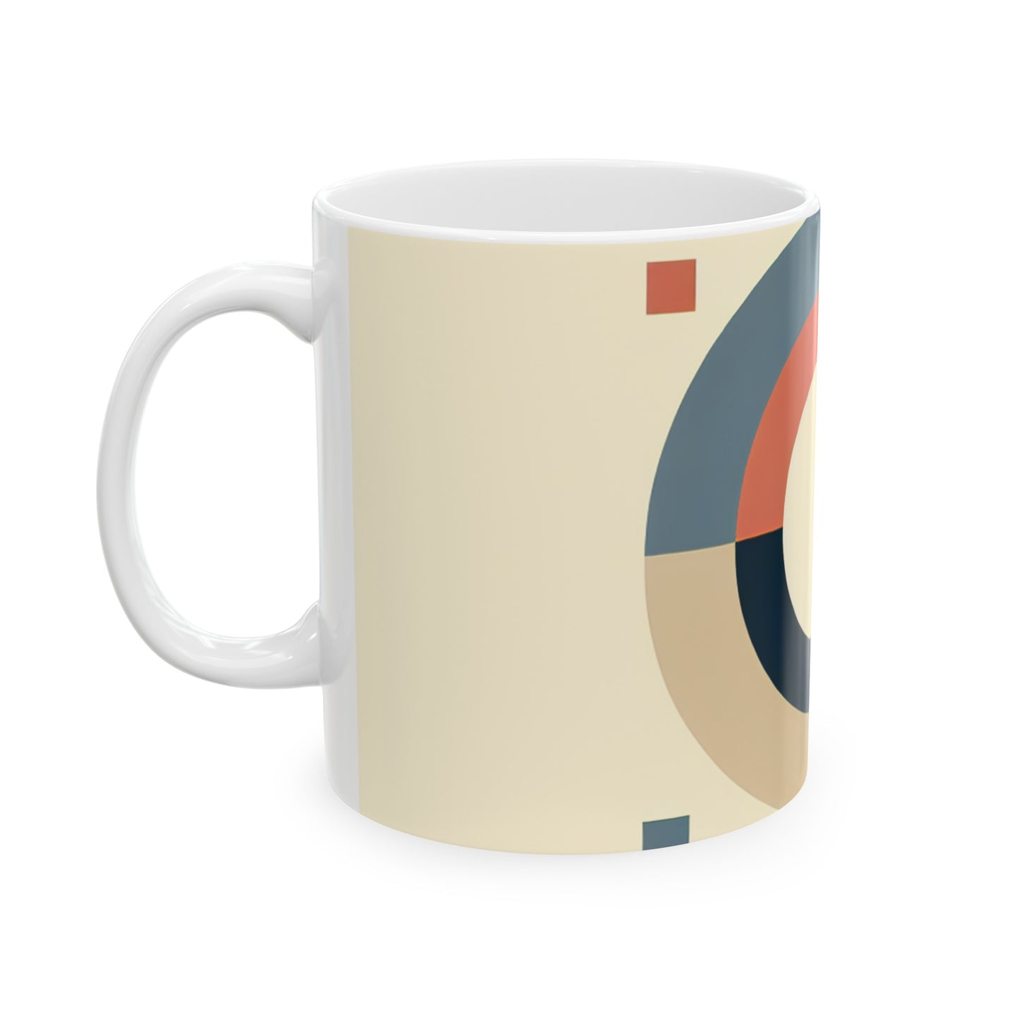 "Formas monocromáticas" - Taza de cerámica The Alien Minimalismo de 11 oz