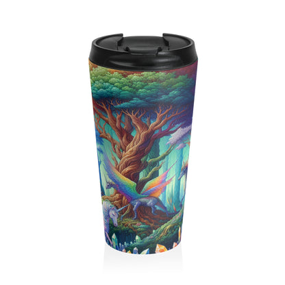 "Bosque de Cristal: Reino de Seres Míticos" - Taza de Viaje de Acero Inoxidable The Alien