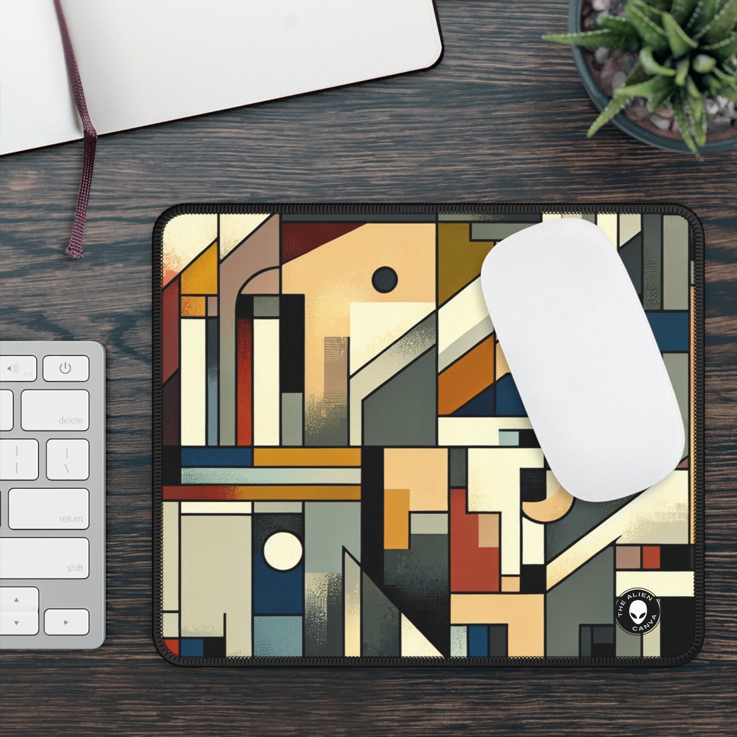 "Cubist Cityscape: Urban Energy" - The Alien Gaming Mouse Pad Synthetic Cubism