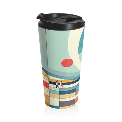 Tranquil Reflections: A Minimalist Zen Garden Artwork - The Alien Stainless Steel Travel Mug Minimalism