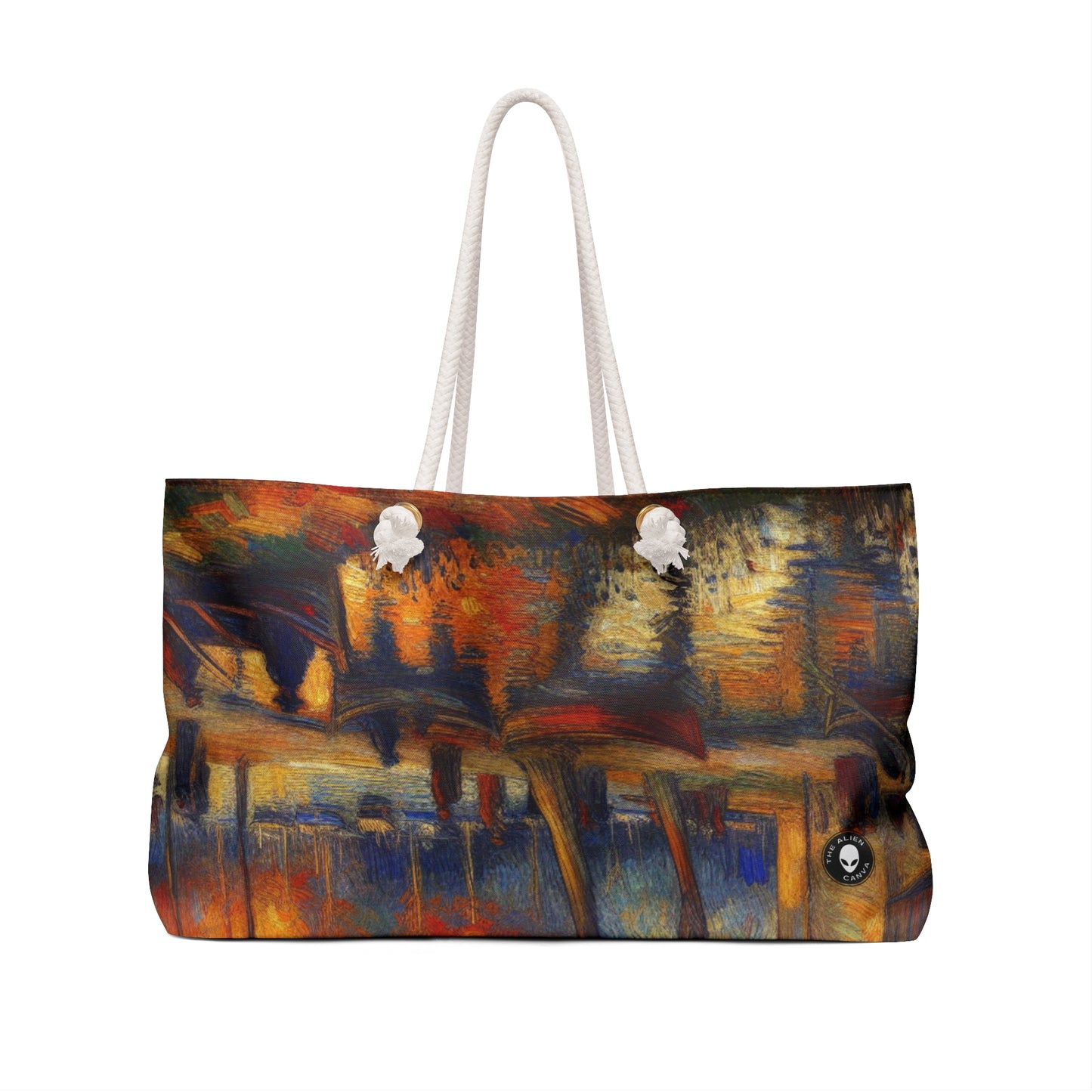 "Rainy Evening: A Post-Impressionist Cityscape" - The Alien Weekender Bag Post-Impressionism