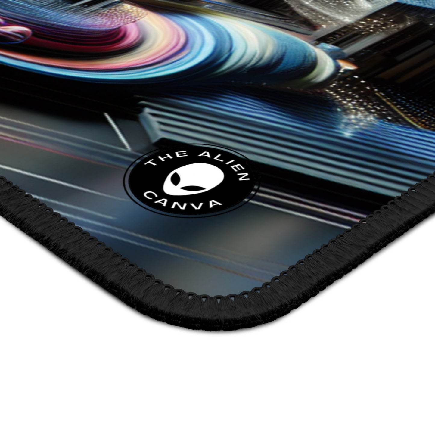 "Neon Nights: A Futuristic Urban Dream" - The Alien Gaming Mouse Pad Digital Art