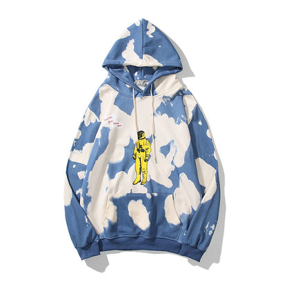 Tie-dye printed astronaut hoodie