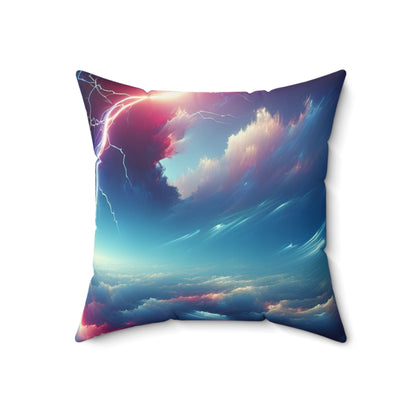 "Electricity In The Sky" - The Alien Spun Polyester Square Pillow Digital Art Style