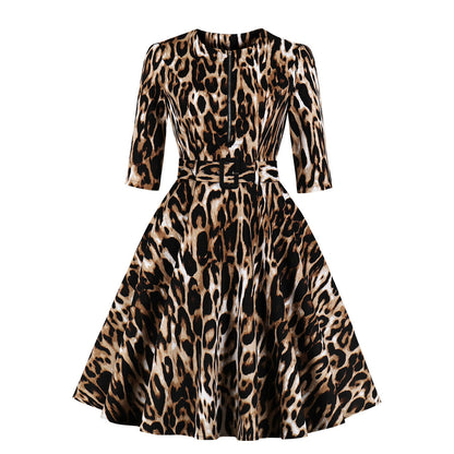 Vestido con estampado de leopardo para mujer