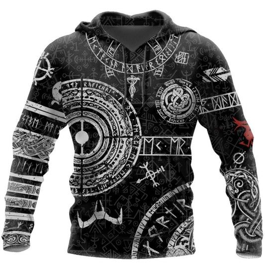 Sudaderas con capucha vikingas Odin Tattoo D para hombre, moda Harajuku