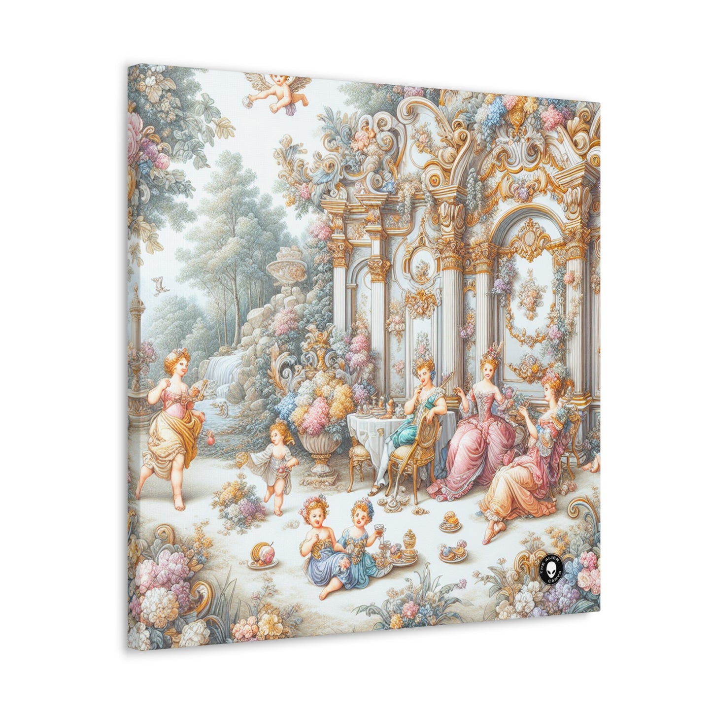 "Un jardin de délices rococo : une extravagance fantaisiste" - The Alien Canva Rococo