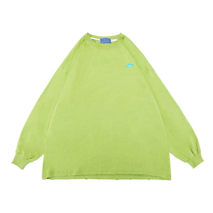 Solid color embroidery small standard long sleeves