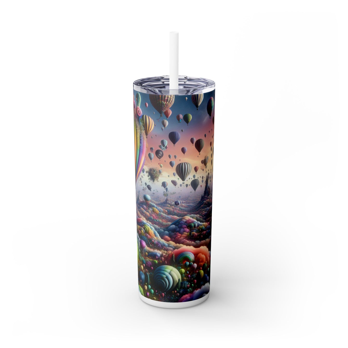 "Whimsical Sky: A Surreal Balloon Adventure" - The Alien Maars® Skinny Tumbler avec paille 20oz