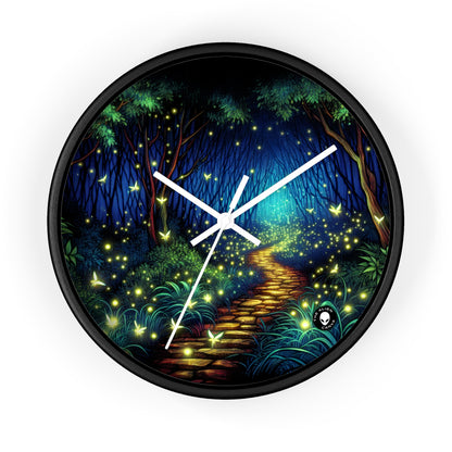 « Forêt enchantée : lueur nocturne » – L'horloge murale extraterrestre