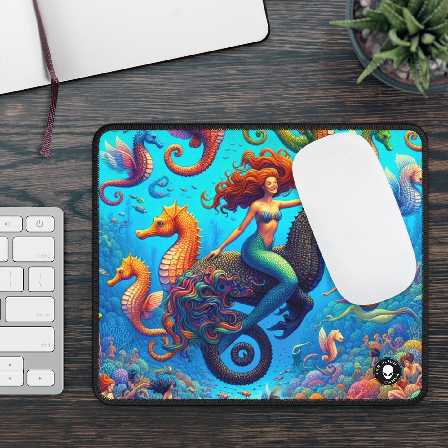 "Seahorse Serenade: A Magical Underwater Journey" - The Alien Gaming Mouse Pad