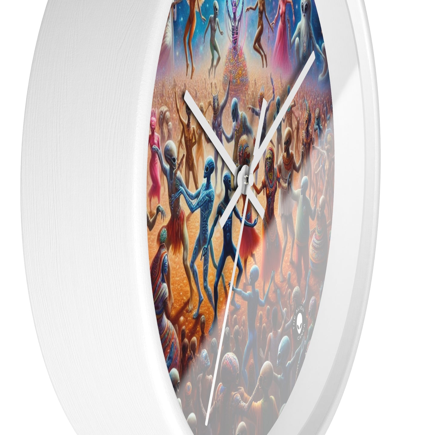 "Interstellar Rave: Embracing Cosmic Unity" - The Alien Wall Clock