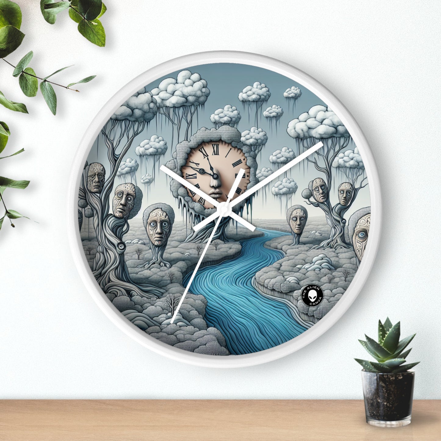 « Fantasy Wonderland : Là où le temps se courbe et où les arbres parlent » - L'horloge murale Alien