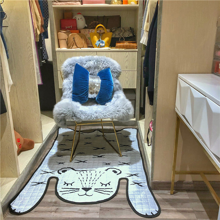 Alfombra de juegos para bebés, alfombra para niños, alfombras de felpa de tigre blanco para decoración de sala de estar, alfombrillas de desarrollo para niños