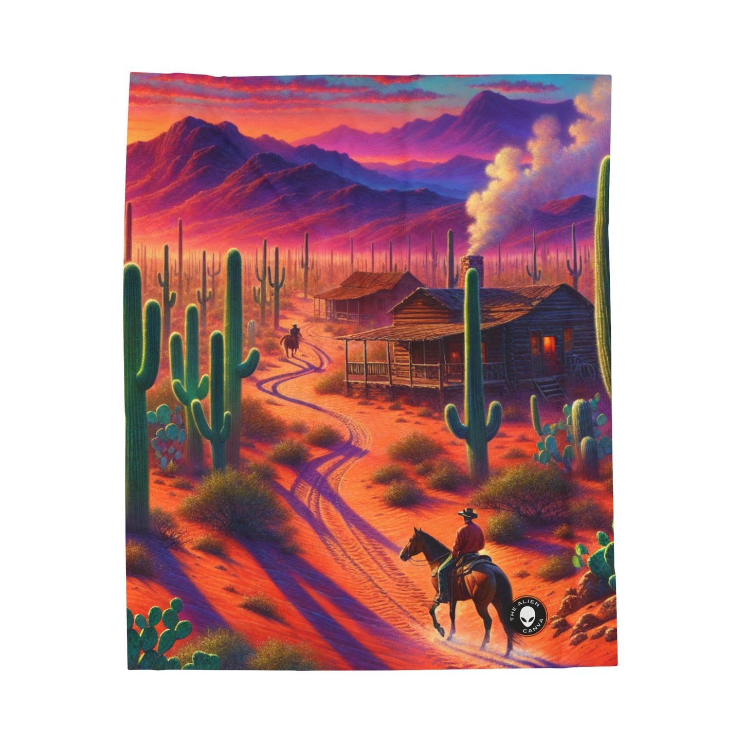 "Glowing rain: A city's reflection" - The Alien Velveteen Plush Blanket Realism