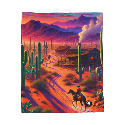 "Lluvia resplandeciente: el reflejo de una ciudad" - The Alien Velveteen Plush Blanket Realism