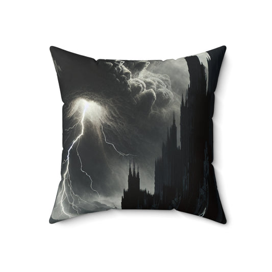 "Sauron's Shadow Tower" - The Alien Spun Polyester Square Pillow