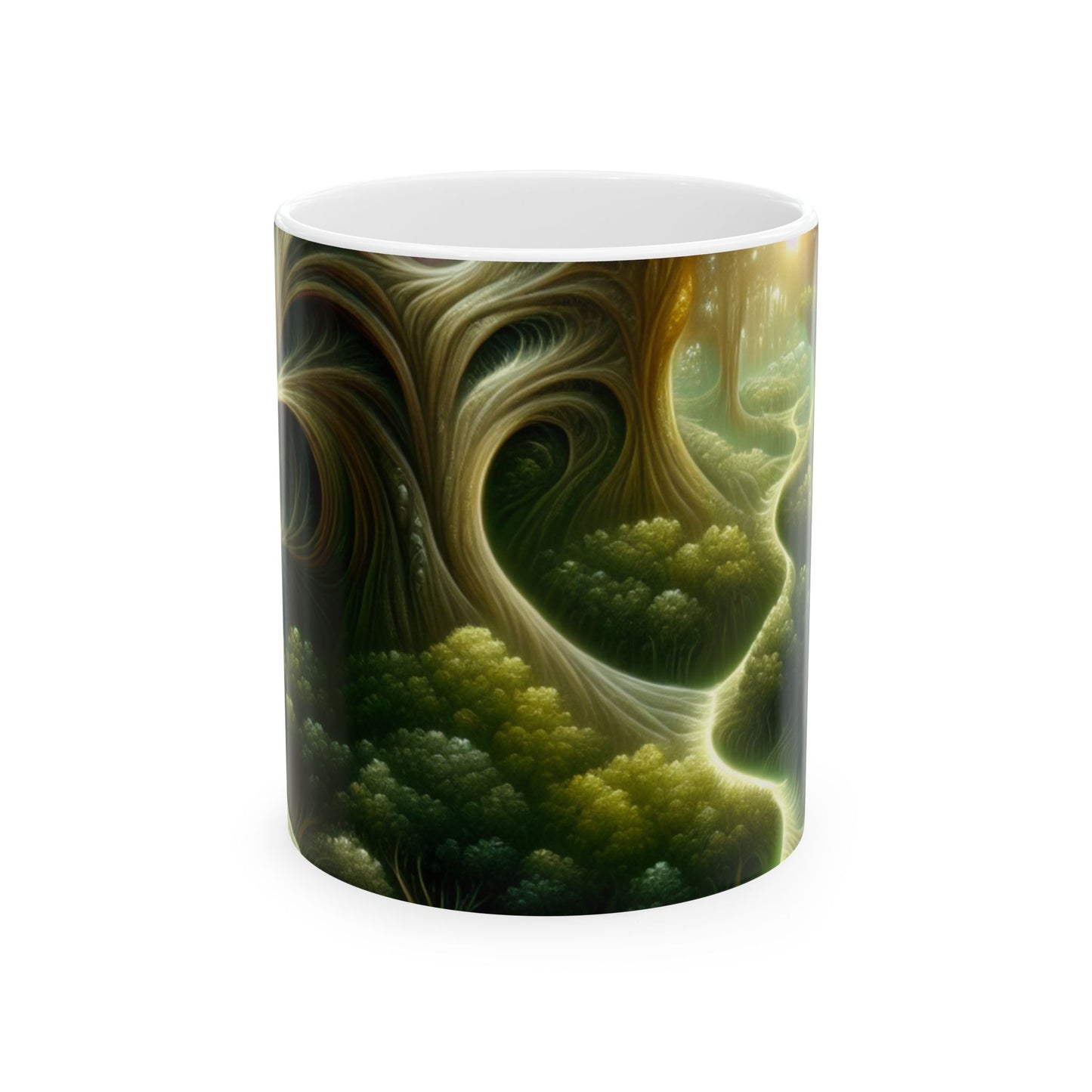 "Bosques Vigilantes: El Camino al Encanto" - Taza de Cerámica Extraterrestre 11oz