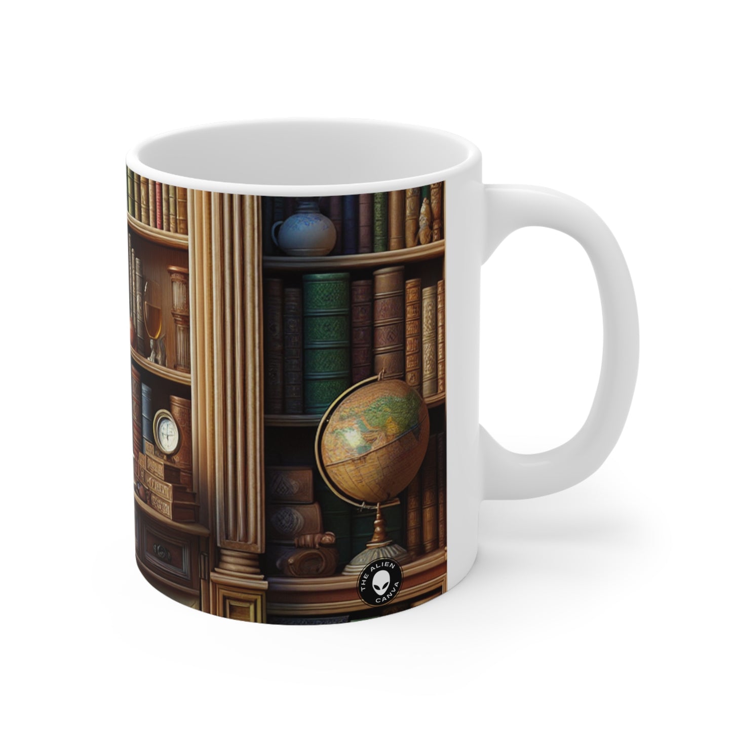 "Maravillas reveladas: Un viaje trompe-l'oeil a un oasis submarino" - Taza de cerámica The Alien Trompe-l'oeil de 11 oz